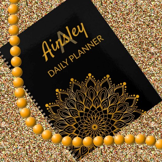 Classy elegante bloemige aangepaste naam mandala planner