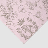 Classy elegante Chic Beige Roze Paardensport Toile Tissuepapier (Detail)