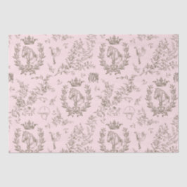 Classy elegante Chic Beige Roze Paardensport Toile Tissuepapier