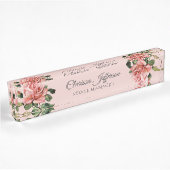 Classy elegante roze blos rozen winkelmanager naambordje