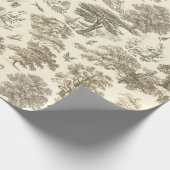 Classy elegante  rustieke Beige Country Toile Cadeaupapier (Hoek)