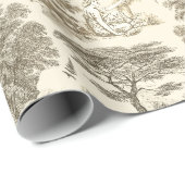 Classy elegante  rustieke Beige Country Toile Cadeaupapier (Rol Hoek)