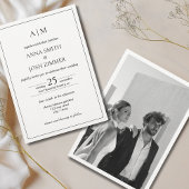 Classy Elegante zwart-wit minimalistische foto Kaart