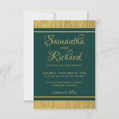 Classy Emerald Green en Goud Fotobruiloft Kaart (Voorkant)