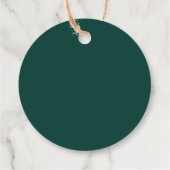 Classy Emerald Green Gold Floral Hartelijk dank Bedankjes Labels (Achterkant)