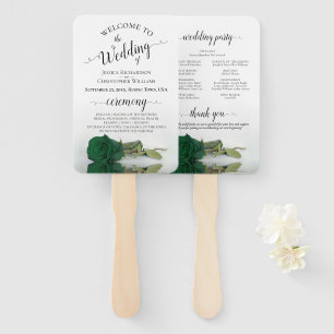 Classy Emerald Green Roos Elegant Wedding Programm Handwaaier