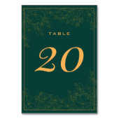 Classy Emerald Green Subtle Table Number Kaart (Achterkant)