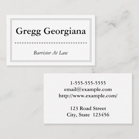 Classy en Basic Barrister bij het Visitekaartje va (Voorkant / Achterkant)