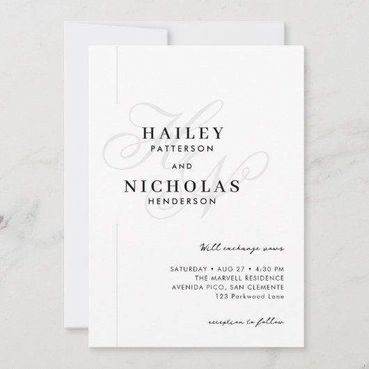 Classy en chique met romantische typografie bruilo kaart (Voorkant)