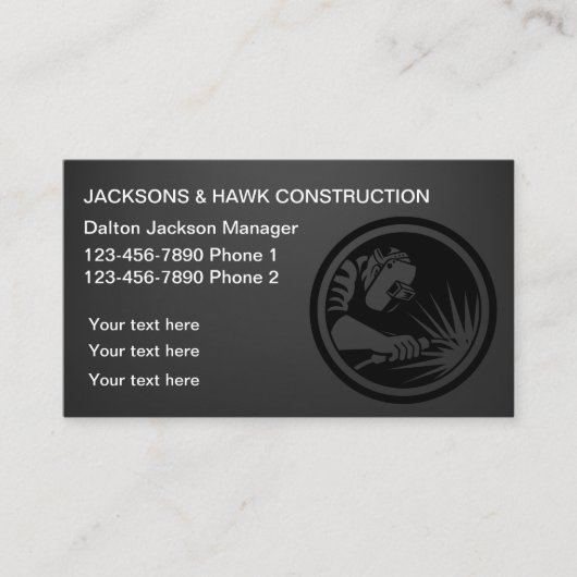 Classy en cool bouwthema QR-code Visitekaartje (Voorkant)