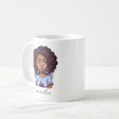 Classy en Elegant Afro Woman Koffiemok (Voorkant links)