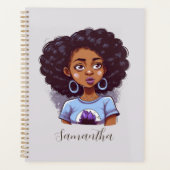 Classy en Elegant Afro Woman Planner (Voorkant)