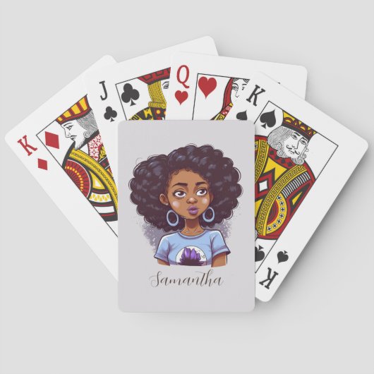 Classy en Elegant Afro Woman Pokerkaarten (Achterkant)