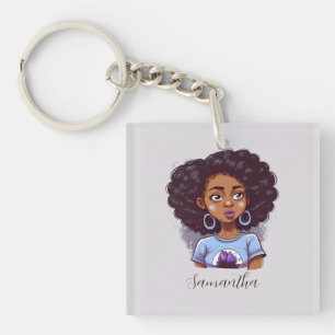 Classy en Elegant Afro Woman Sleutelhanger