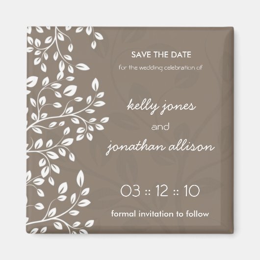 Classy en Elegant Bewaar de Datum Bruiloft Magneet (Voorkant)