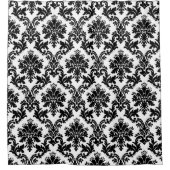 Classy en Elegant Black en White Damask Pattern Douchegordijn (Voorkant)