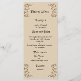 Classy en elegant huwelijksdiner menu