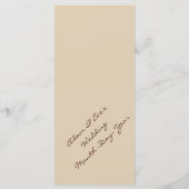 Classy en elegant huwelijksdiner menu (Achterkant)