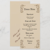 Classy en elegant huwelijksdiner menu (Voorkant / Achterkant)