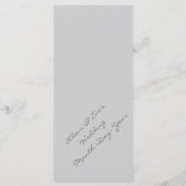 Classy en elegant huwelijksdiner menu (Achterkant)