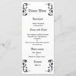 Classy en elegant huwelijksdiner menu
