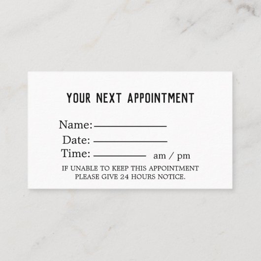 Classy en Elegant Medische Zorg Afspraakkaart Afsprakenkaartje (Achterkant)