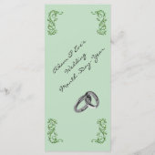 Classy en elegante groene bruiloft diner menu (Achterkant)