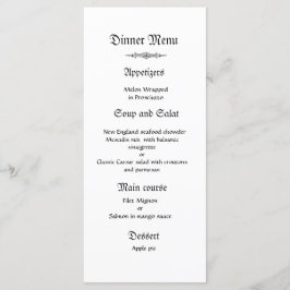 Classy en elegante groene bruiloft diner menu
