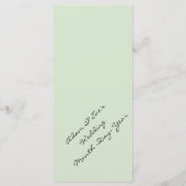 Classy en elegante groene bruiloft diner menu (Achterkant)