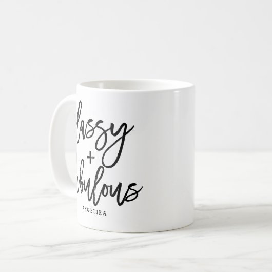 Classy en Fabulous Brush Typography Script-Mok Koffiemok (Voorkant links)