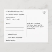 Classy- en Glamoureus "RSVP"-Briefkaart Briefkaart (Achterkant)