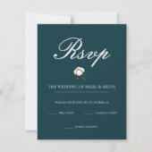 Classy en minimalistisch katoen groen Elegant RSVP (Voorkant)