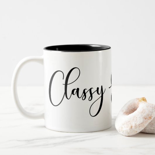 Classy- en Sassy-Mok Tweekleurige Koffiemok (Met donut)