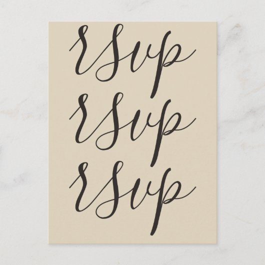 Classy en Sophisticated "rsvp" Briefkaart (Voorkant)