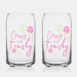 Classy en Trashy Pink Rose Blikvorm Glas