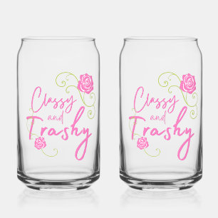 Classy en Trashy Pink Rose Blikvorm Glas