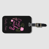 Classy en Trashy Pink Rose gepersonaliseerd Bagagelabel (Voorkant (horizontaal))