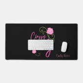 Classy en Trashy Pink Rose gepersonaliseerd Bureaumat (Keyboard & Muis)