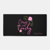 Classy en Trashy Pink Rose gepersonaliseerd Bureaumat (Voorkant)