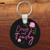 Classy en Trashy Pink Rose Sleutelhanger (Achterkant)