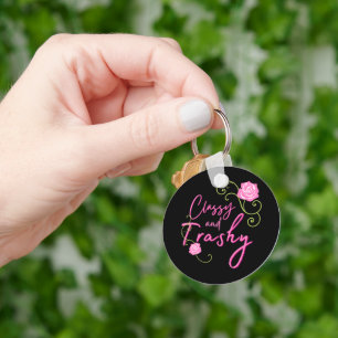 Classy en Trashy Pink Rose Sleutelhanger
