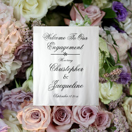 Classy Engagement Party Custom Names Chic Achtergr Wandkleed