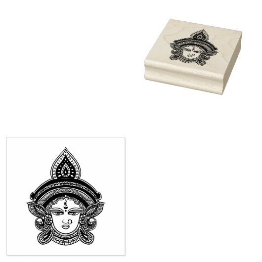 Classy etnische Durga Maa | Indiase godin Rubberstempel (Gestempeld)