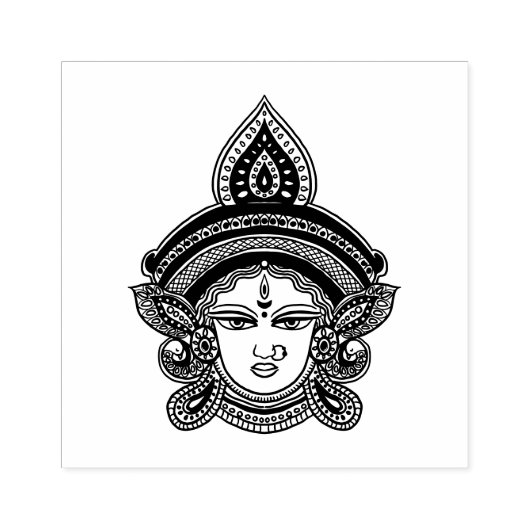 Classy etnische Durga Maa | Indiase godin Rubberstempel (Afrduk)