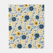 Classy Etnische Mediterrane Bloemenkunst Patroon Fleece Deken (Voorkant)