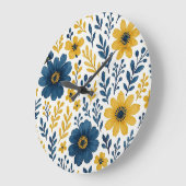 Classy Etnische Mediterrane Bloemenkunst Patroon Grote Klok (Hoek)