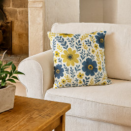 Classy Etnische Mediterrane Bloemenkunst Patroon Kussen