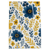 Classy Etnische Mediterrane Bloemenkunst Patroon Medium Cadeauzakje (Achterkant)