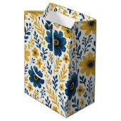 Classy Etnische Mediterrane Bloemenkunst Patroon Medium Cadeauzakje (Achterkant Gekanteld)