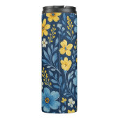 Classy Etnische Mediterrane Bloemenkunst Patroon Thermosbeker (Achterkant)